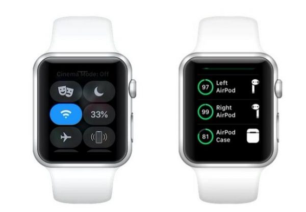 apple watch 查看AirPods电量 e1547305658604 - 如何查看AirPods耳机的电池电量，iPhone、Apple Watch、Mac都可以哦